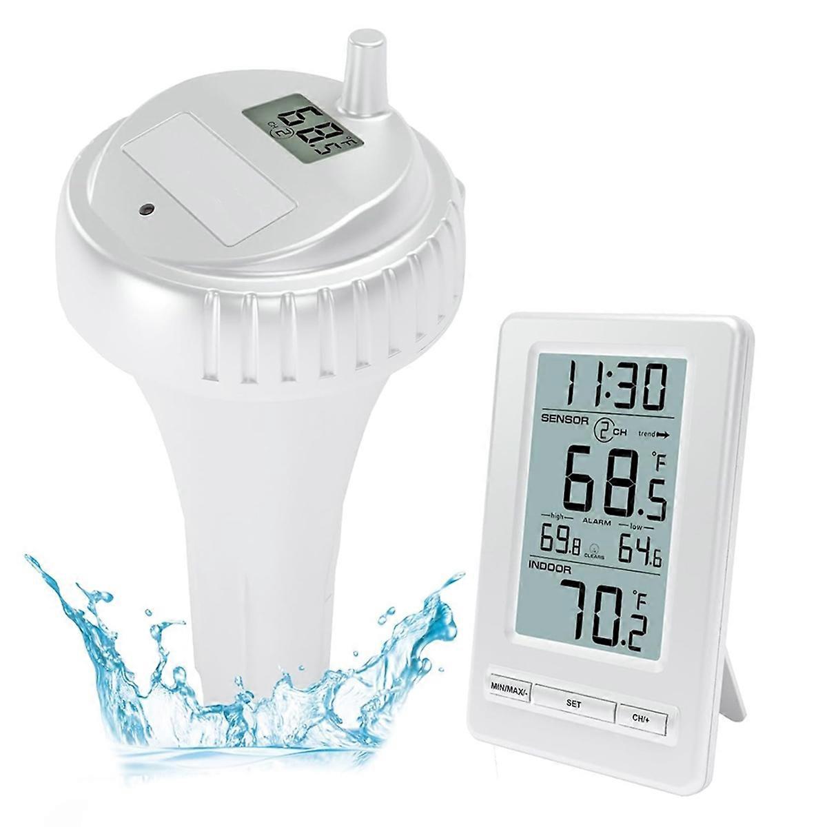 Wireless Pool Thermometer Digital Temperature Sensor with Memory 24H LCD Display for Swimming Pool