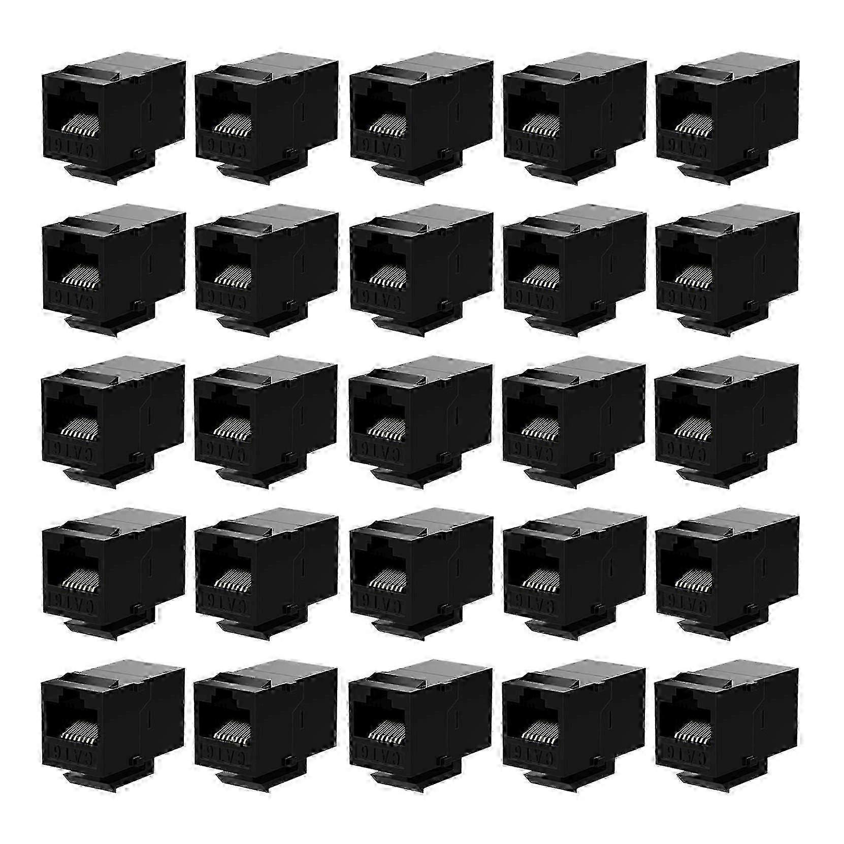 25 Pcs Cat6 RJ45 Female to Female Inline Coupler Ethernet Network Jacks