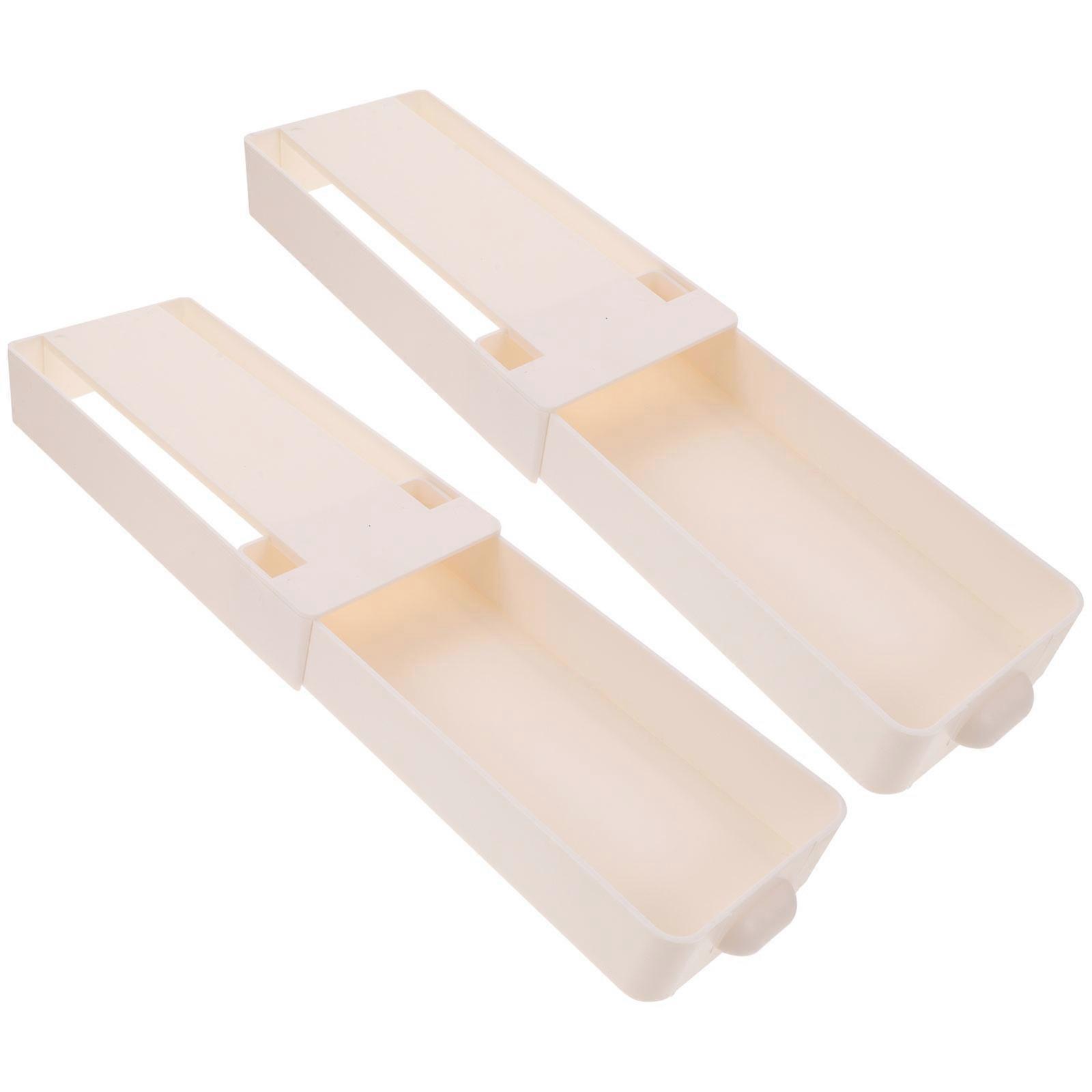 Desk Hidden Tray Storage Drawer Organizer for Storage 2Pcs White