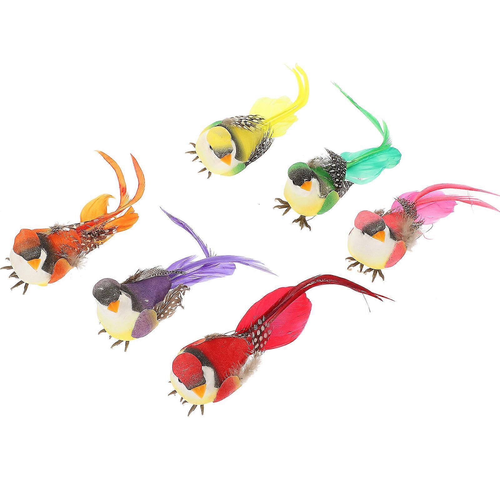 Colorful Artificial Birds Simulation Bird Decorations for DIY 24Pcs