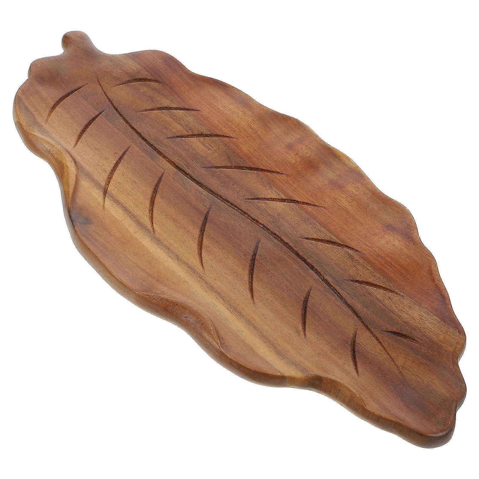 Leaf Shape Wood Serving Tray 5Pcs For Home Entertainment And Family Gathering Style