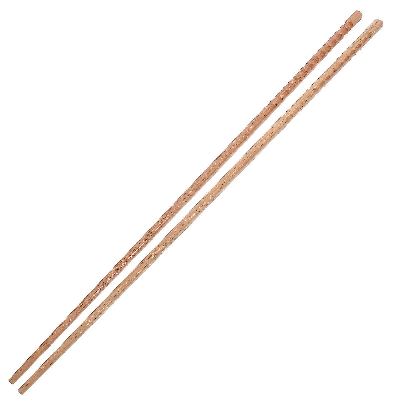 5 Pairs Reusable Khaki Wooden Chopsticks Classic Style Suitable For Cooking Hot Pot And Deep Frying