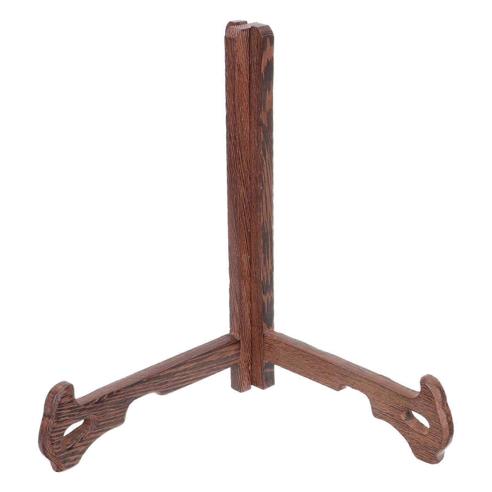 Wooden Display Rack for Tea Cakes Desktop Plate Storage 2Pcs Set