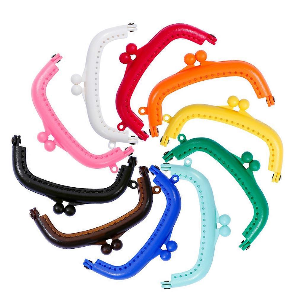 Coffee Color Purse Frame Plastic Kiss Lock for Purse Making 3Pcs