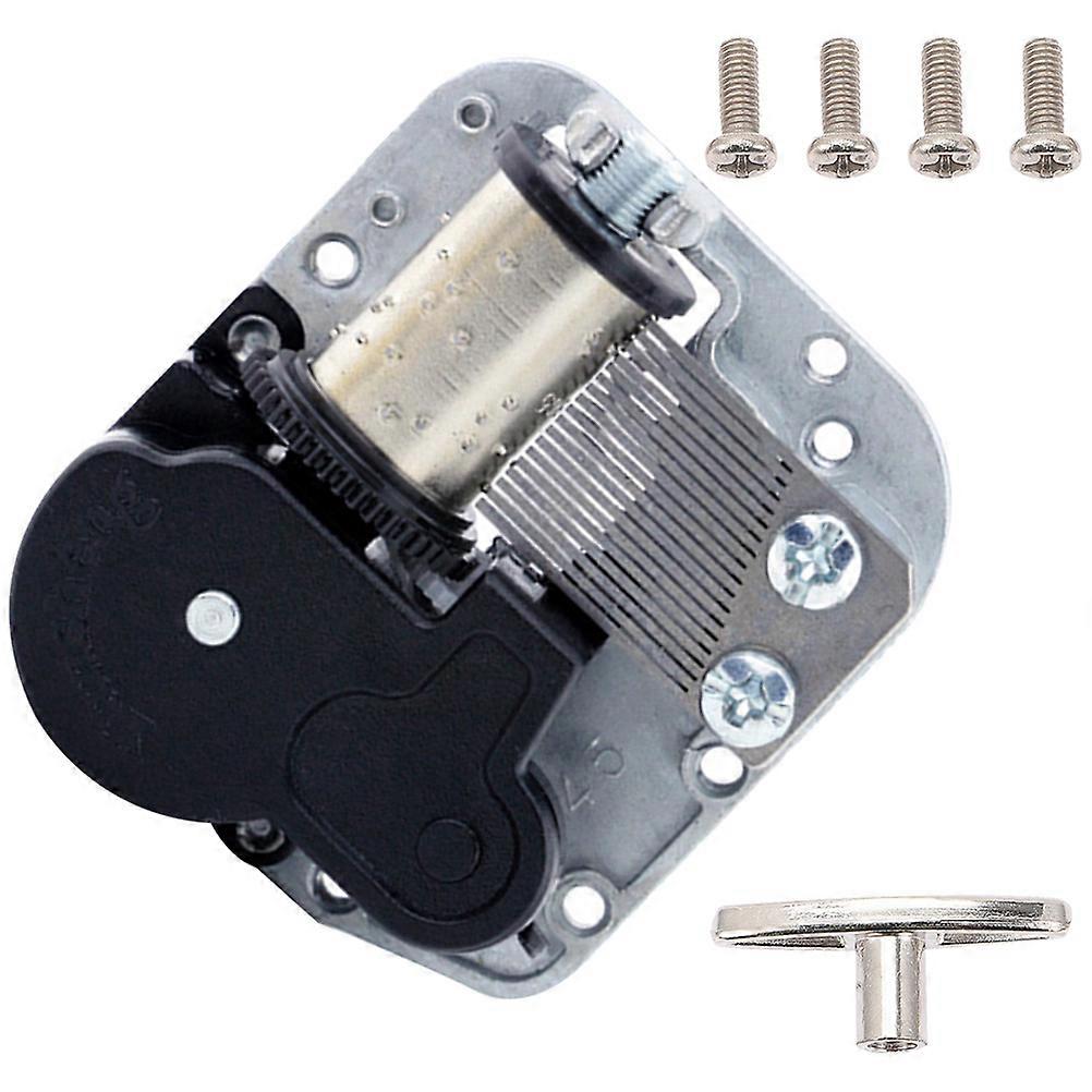 Musical Box Movement Spring Mechanism Music Box Component Clockwork Design Silver Plated Metal 5.00X4.50X2.00CM 1 Set