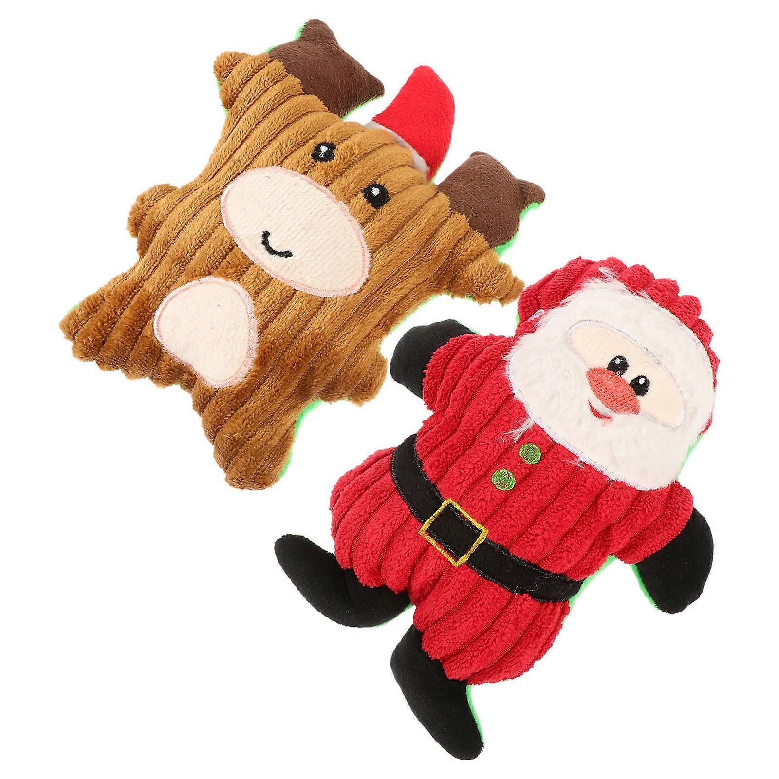 Plush Christmas Dog Toy for Interactive Chewing 6Pcs Set