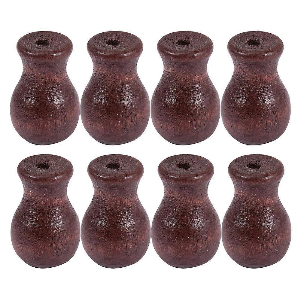 Coffee Wooden Blind Pulls Knobs for Curtains 40Pcs Natural Wood Cord Drops