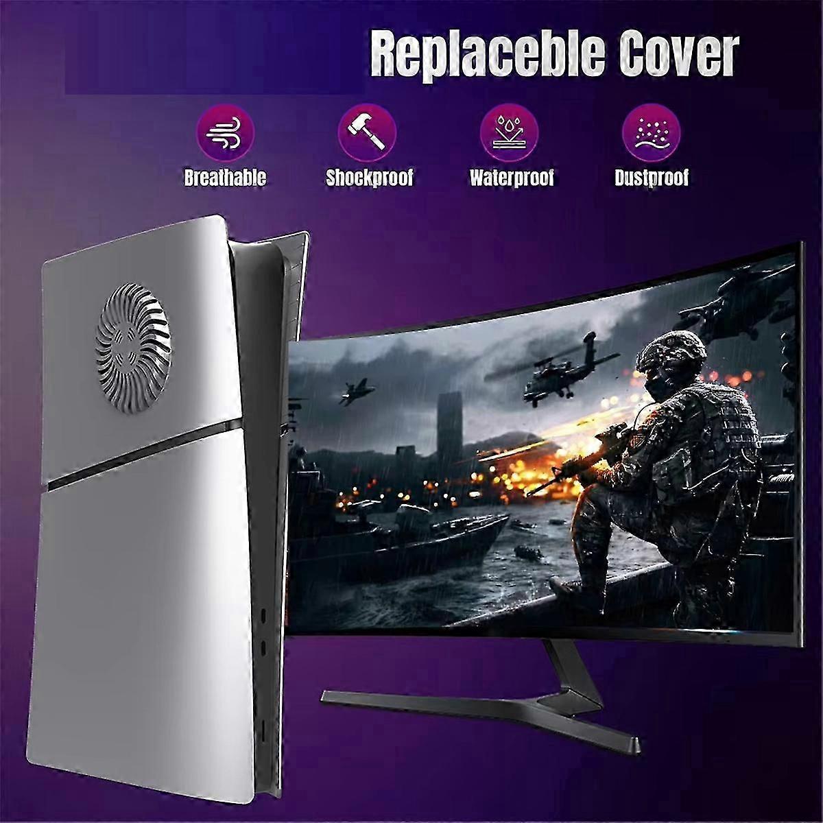 Cover Plates Hard Shell Dustproof Protective Shell with Cooling Vent for Slim Slim Digital Console