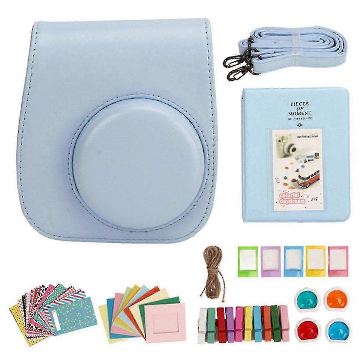 Instant Camera Protective Bag PU Case for Mini 12 with Album Filters Colorful Frames Stickers