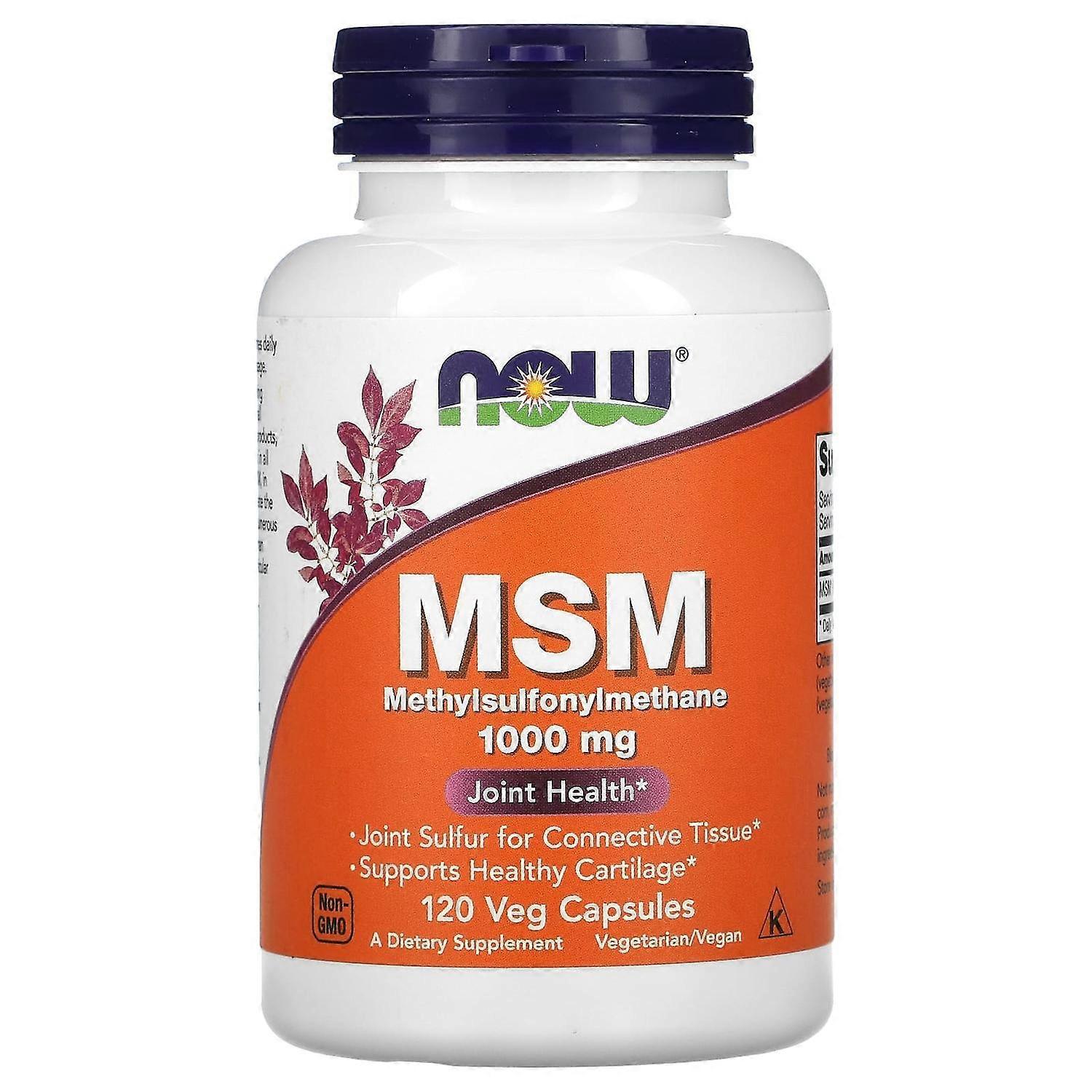 NOW Foods, MSM, Methylsulfonylmethane, 120 Veg Capsules (1,000 mg per Capsule)
