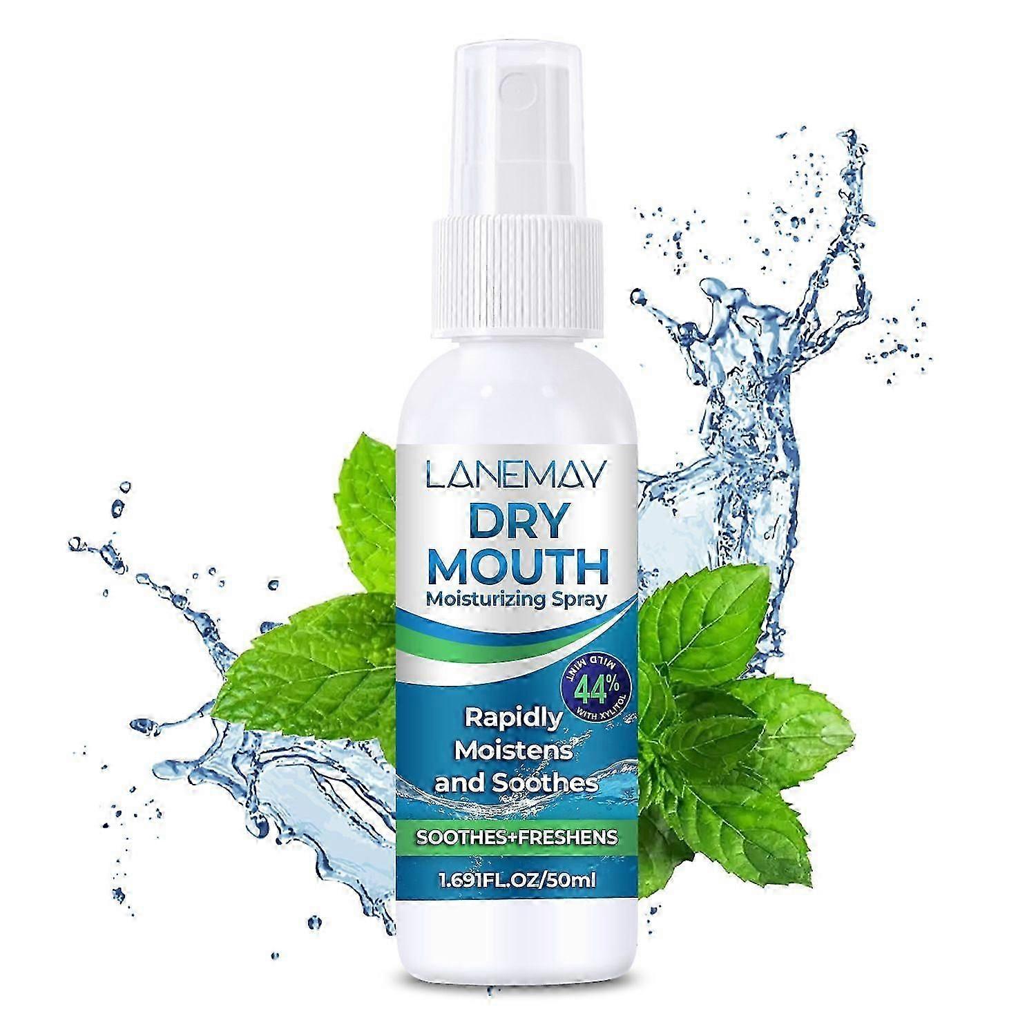 بخاخ مرطب لجفاف الفم ، بخاخ مرطب لجفاف الفم ورائحة الفم الكريهة ، نعناع لطيف - 50 مل