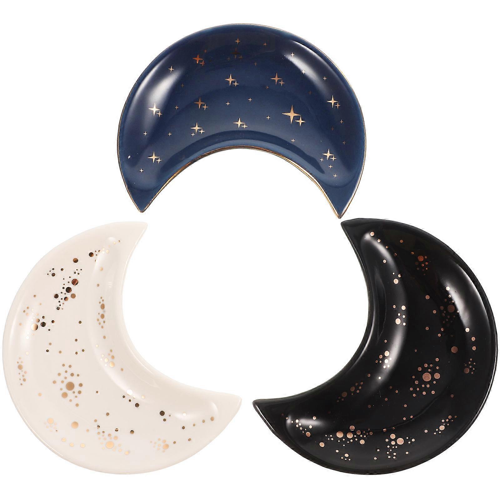 Moon Shape Jewelry Tray Assorted Color for Organizing 6Pcs Accessories