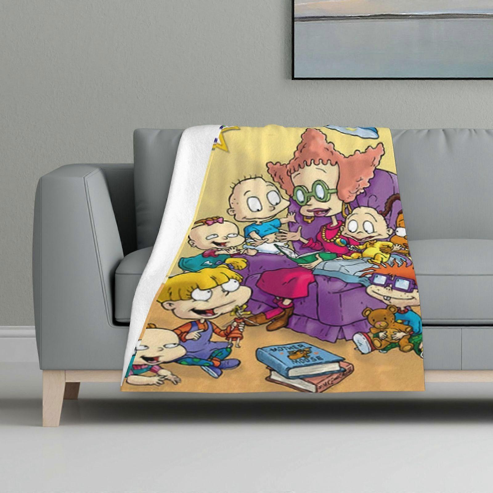 Blanket Multicolour Printed Blanket Super Soft Flannel Lightweight Fluffy Plush Bed Blanket Rugrats (10)