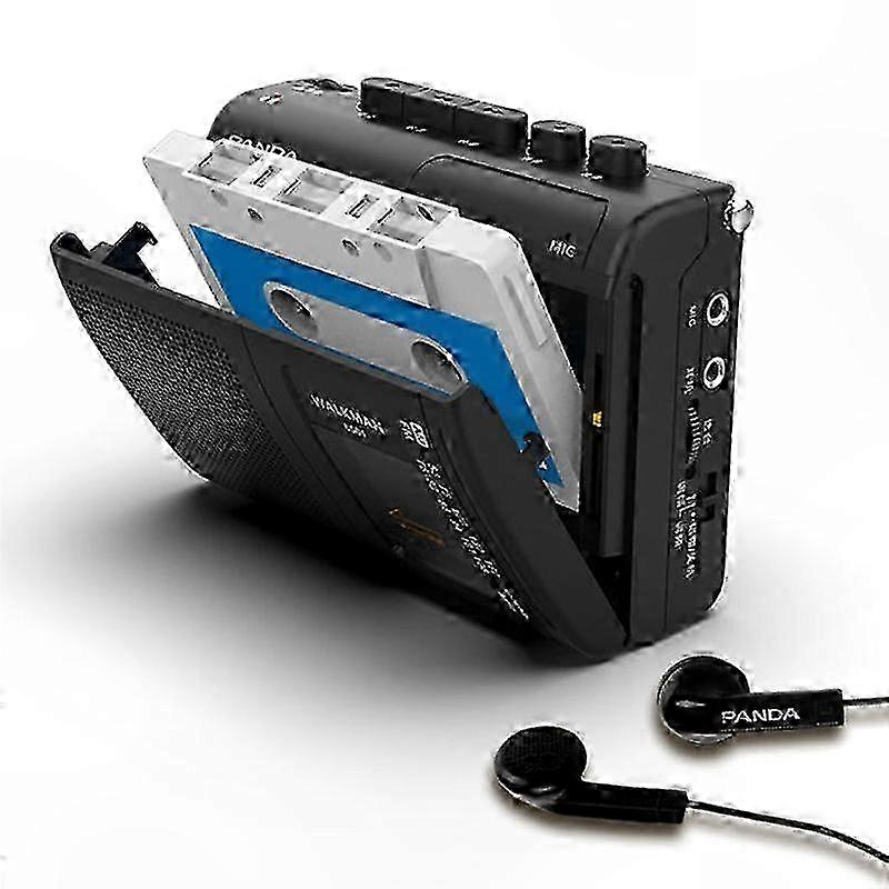 Portable Retro Tape Player with AM/FM Radio and Loudspeaker for Music Playback