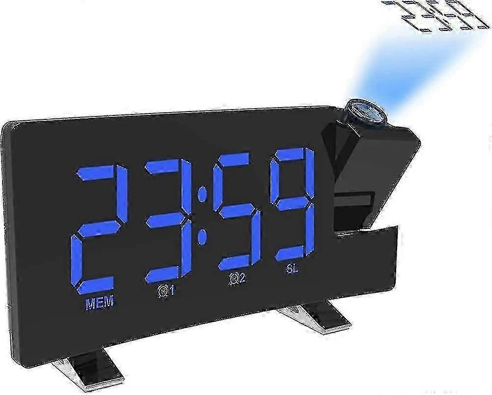 Projection Ceiling Wall Clock Digital Projector Radio Alarm Clock Fm Radio Clock