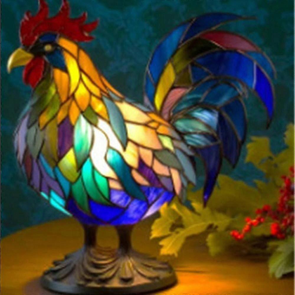 Lampe de table en vitrail en forme d'animal, veilleuse rétro, lampe de bureau, décoration d'intérieur