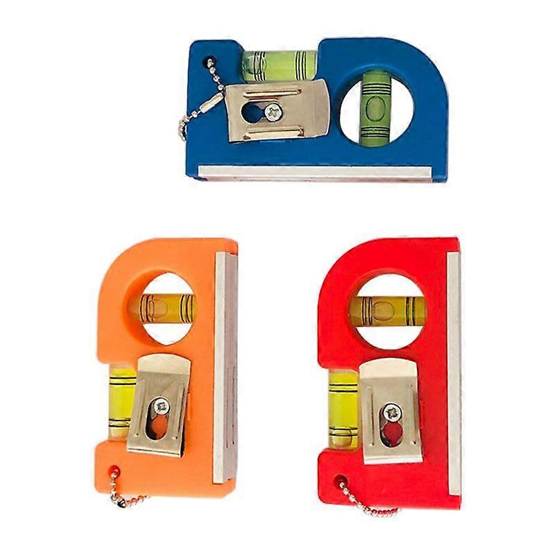 Magnetiskt vattenpass - Litet vattenpass - Magnetiskt vattenpass - Fickvattenpass med sällsynt jordartsmetallmagnetsystem och bältesklämma, 3st