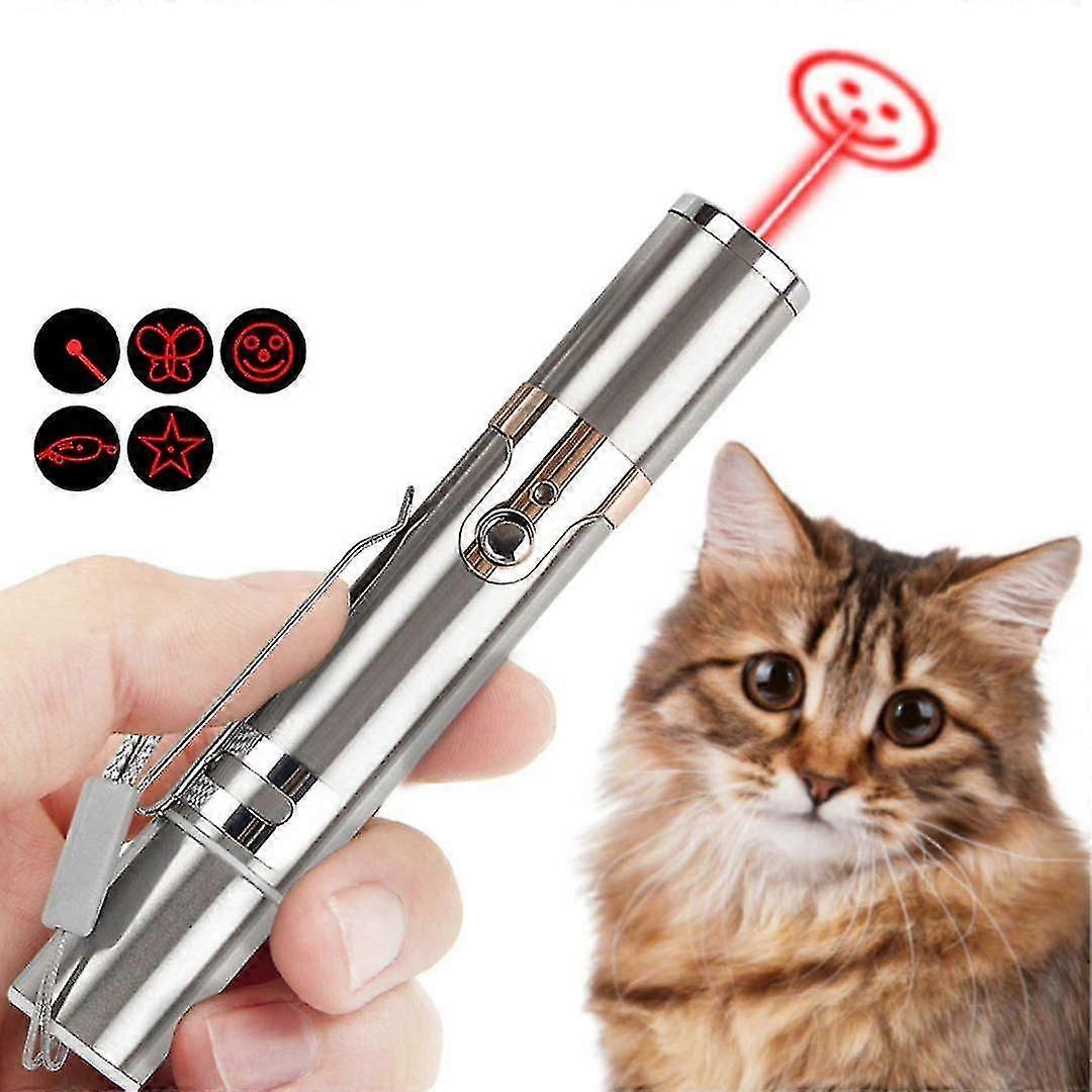 Led Pointer Cat Dog Toy, Rechargeable Via Usb 7 In 1 And 5 Pattern Led Pointer Multifunctional Pet Intera