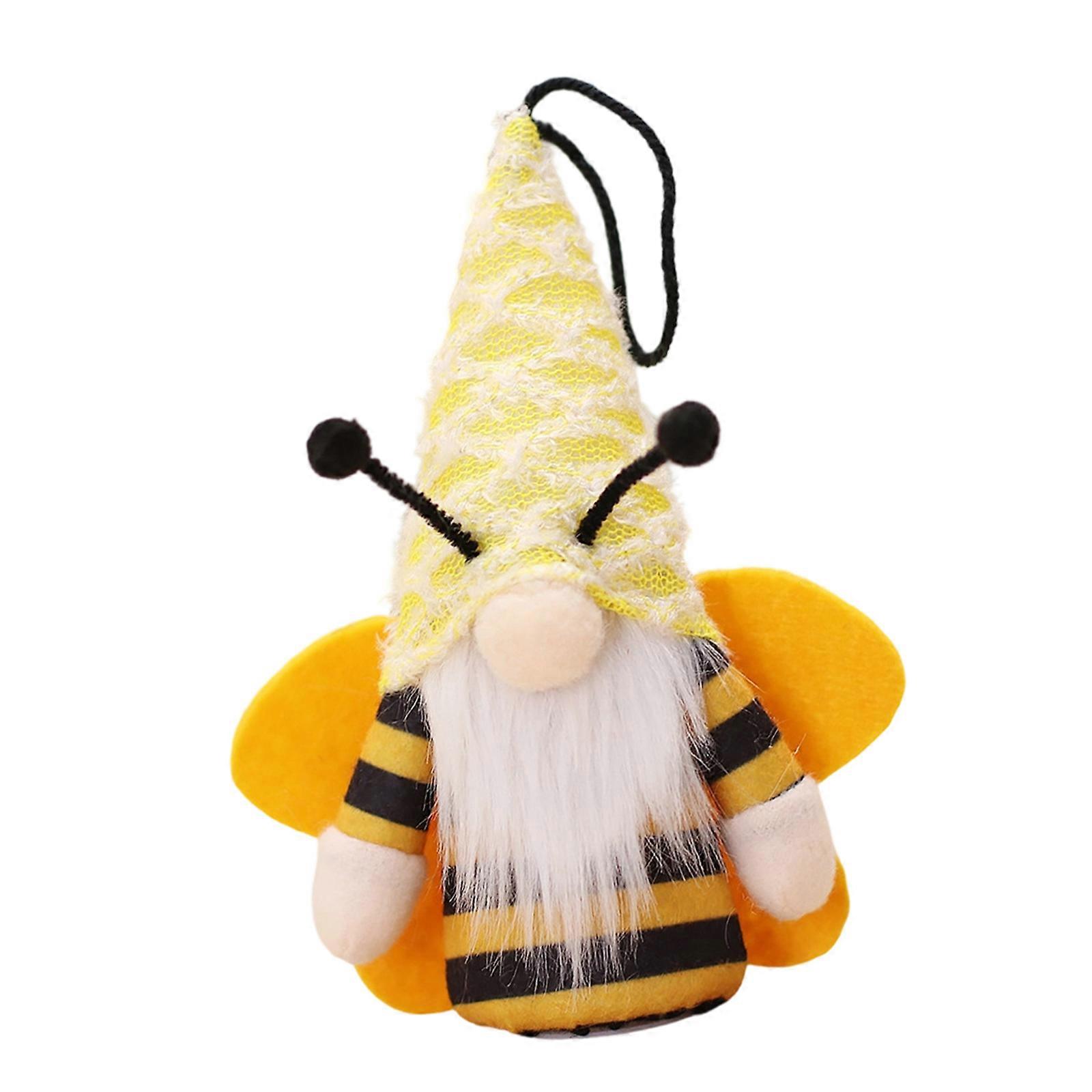 Unique Glowing Dwarf Doll Glowing Winged Bees Plush Ornament Holiday Decoration Lucky Charm For Party Display Multicolor