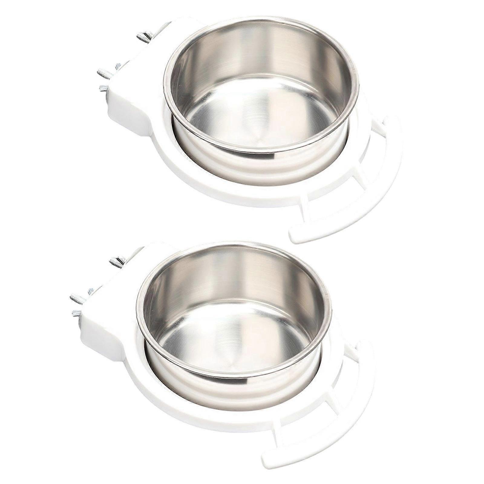 Resistant Plastic And Metal Bird Food Container For Multiple Pet Birds Simple Installation And Hygienic  White