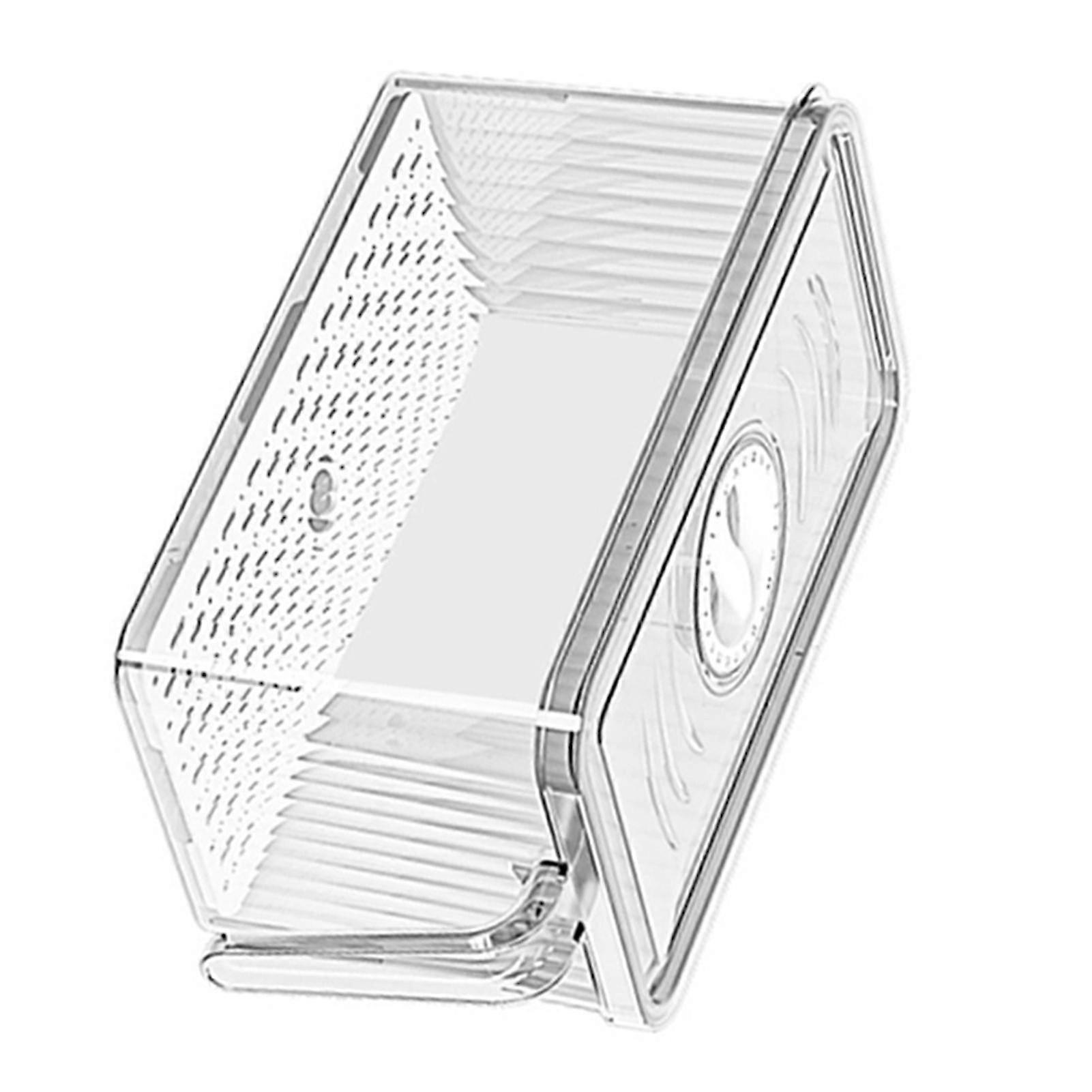 Clear PET Plastic Fridge Storage Bin with Handle, Food Organizer Container