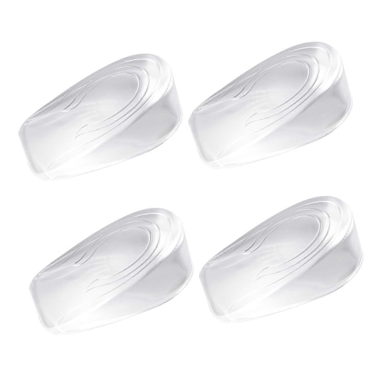Invisible Height Increase Insole 2 Pairs Men Transparent Gel Shoe Lift Inserts Shock Absorbing Reusable