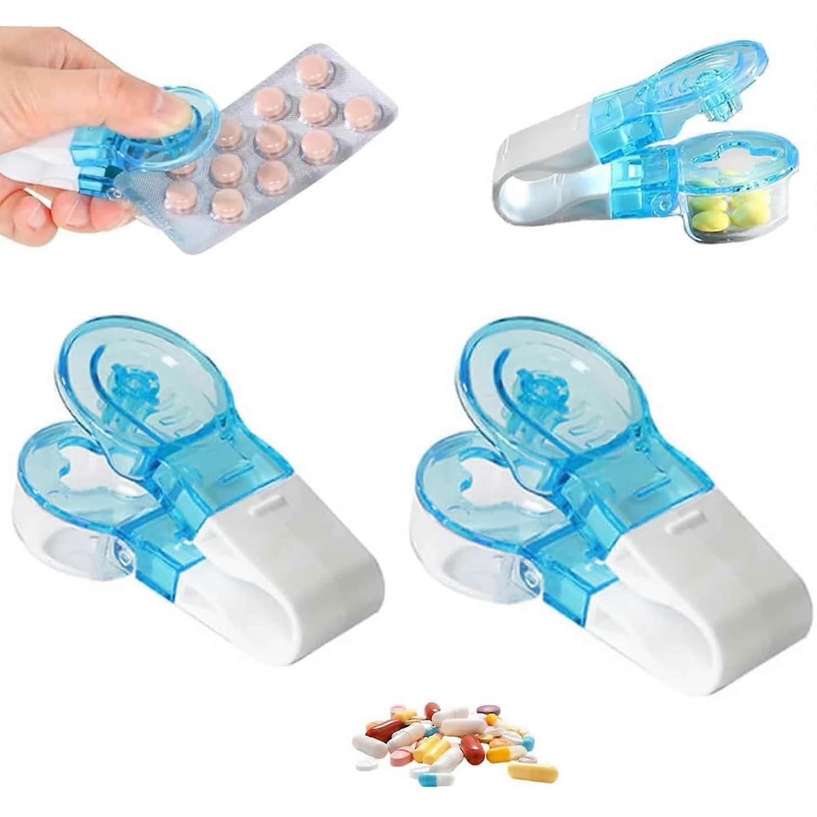 Portable Pill Taker Remover 2 Pcs No Touch Design Easy Pill Out Portable Tablet Dispenser Compact Design