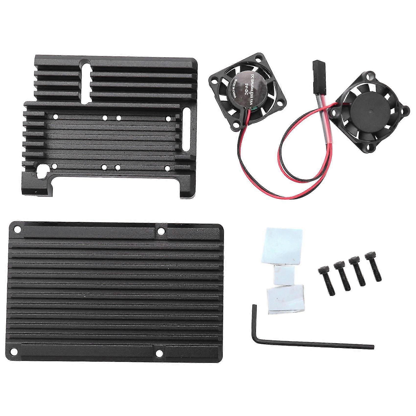 For Raspberry Pi 3b Aluminum Alloy Case, For Raspberry Pi Metal Case With Dual Fan , For Raspberry