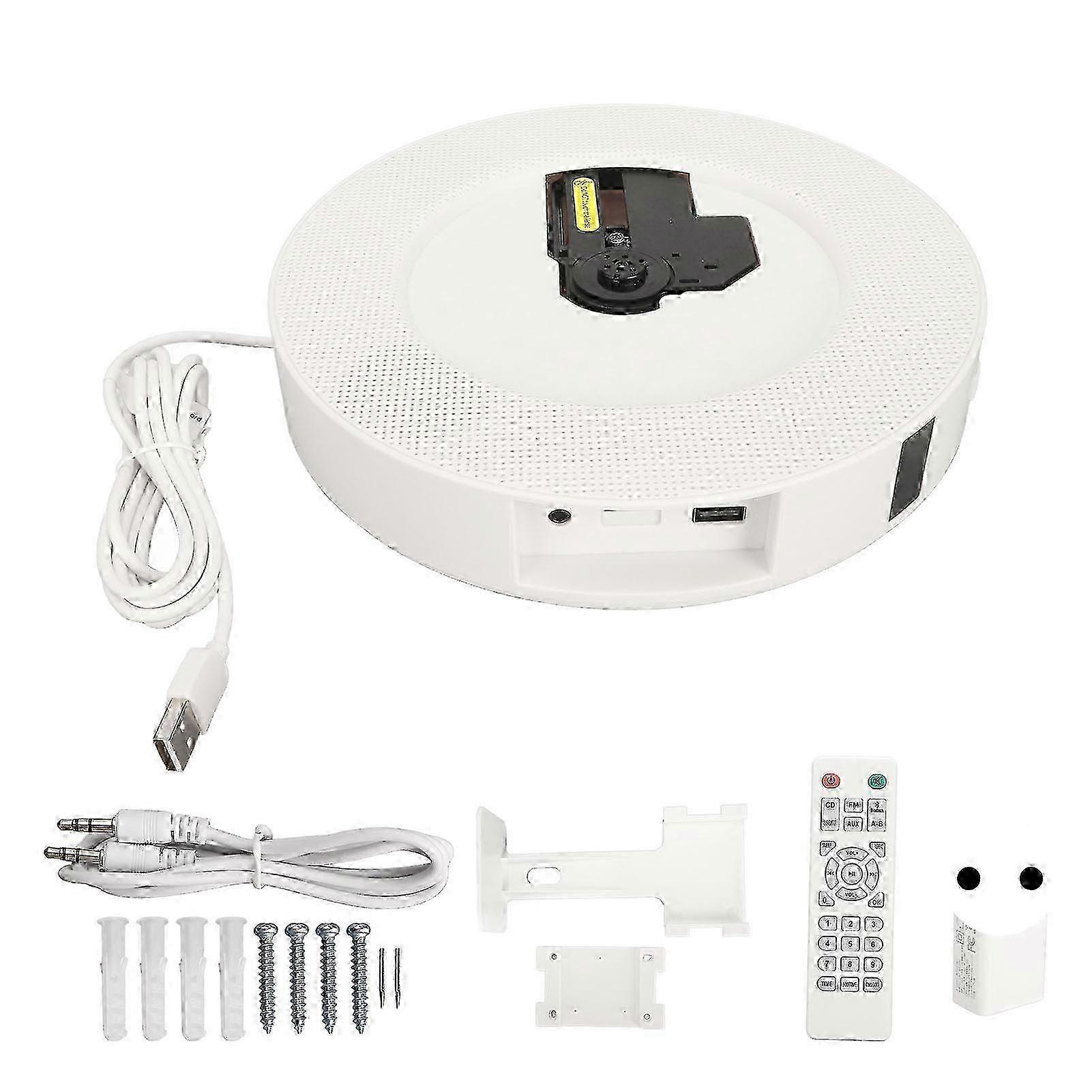 Wall CD Player Bluetooth Speakers Support FM Radio LCD Screen USB Portable CD Player with Remote Control 100?240V EU Plug
