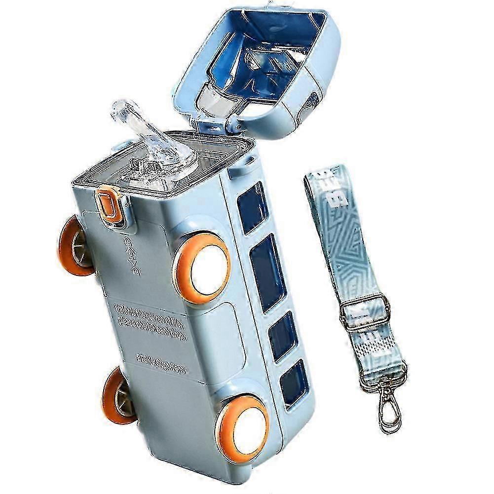 500 ml søt bussformet vannkopp med justerbar stroppdesign for barn, gutter og jenter