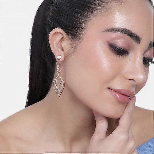 Two-tone drop earrings