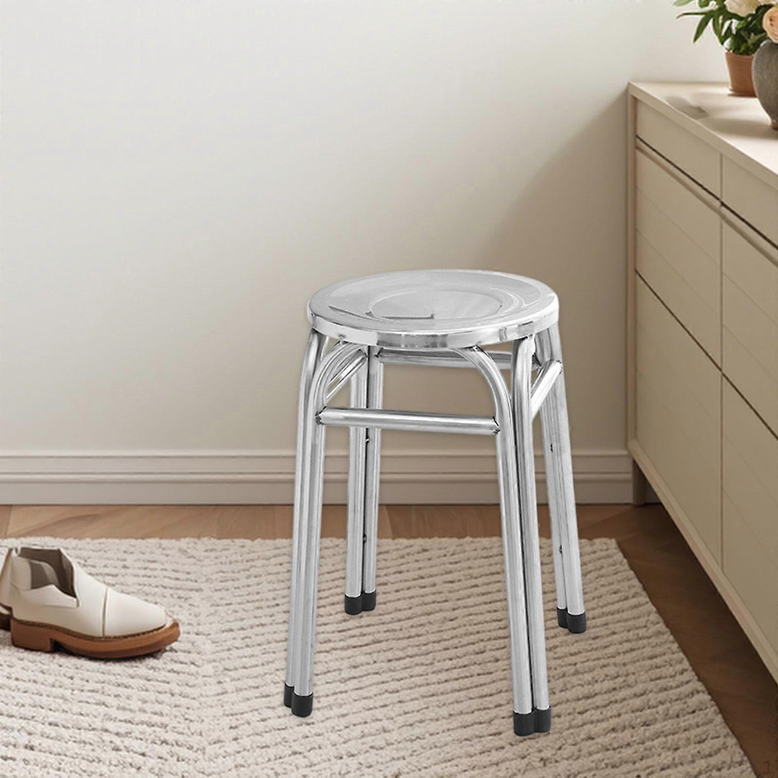 Stackable Stool Backless Non Slip Practical Industrial Easy Clean Bar Stainless Steel for