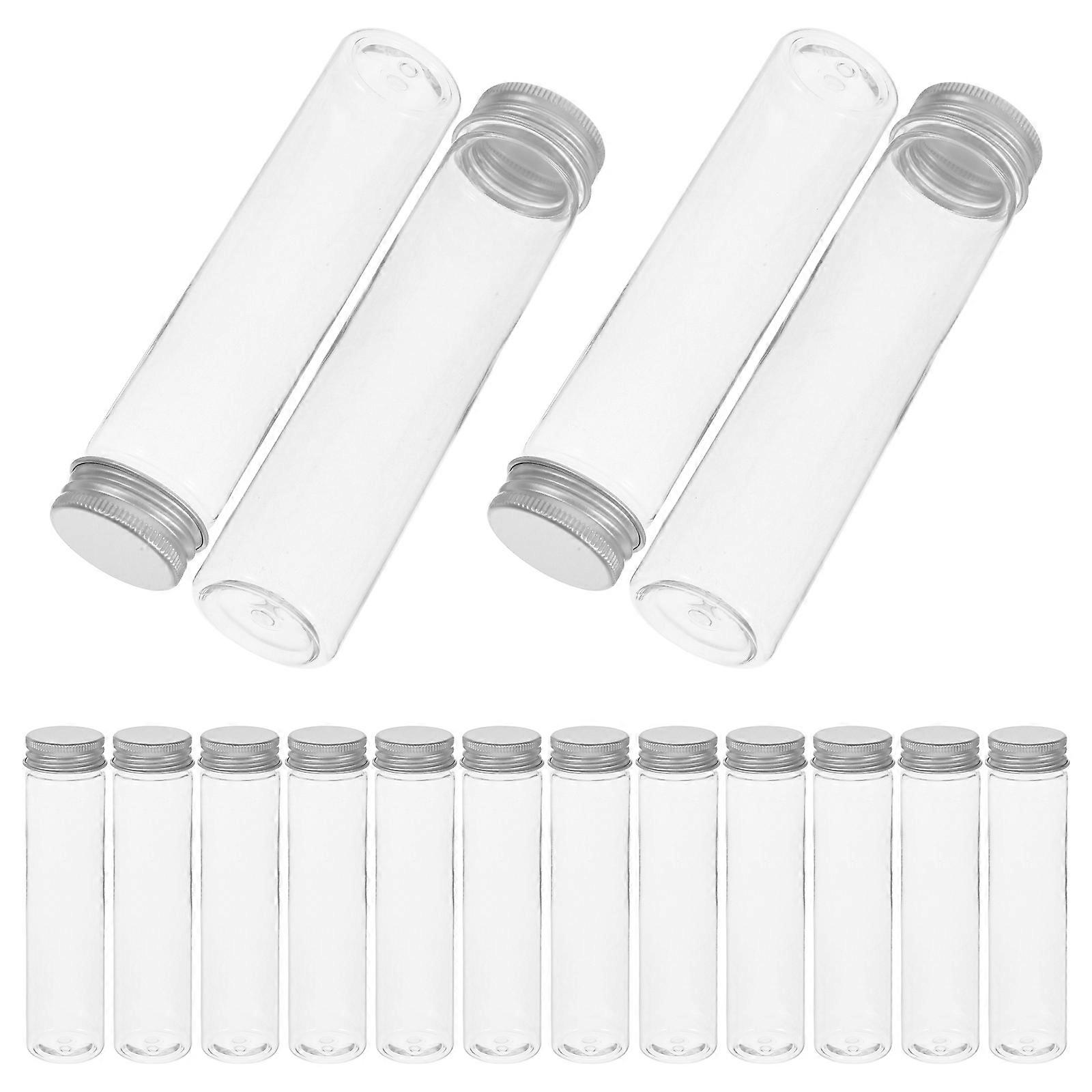 Test Tubes Plastic Test Vials Item Packaging Pet Transparent Flat Bottom 20Pcs
