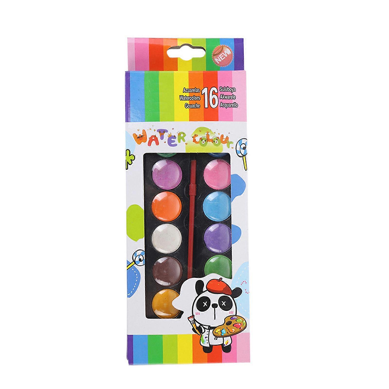 16 Color Solid Watercolor Paint Set Dry Powder Cake For Kids Art Projects And Creative Expression Non Toxic Safe Multicolor