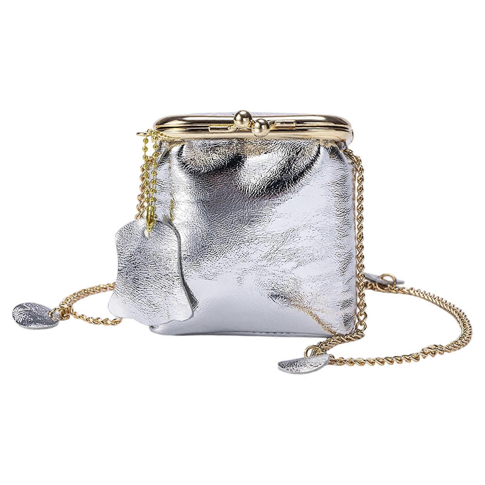 Style Clutch Bag Adjustable Shoulder Strap Multi Compartment Waterproof Compact Essential Organizers  Silver