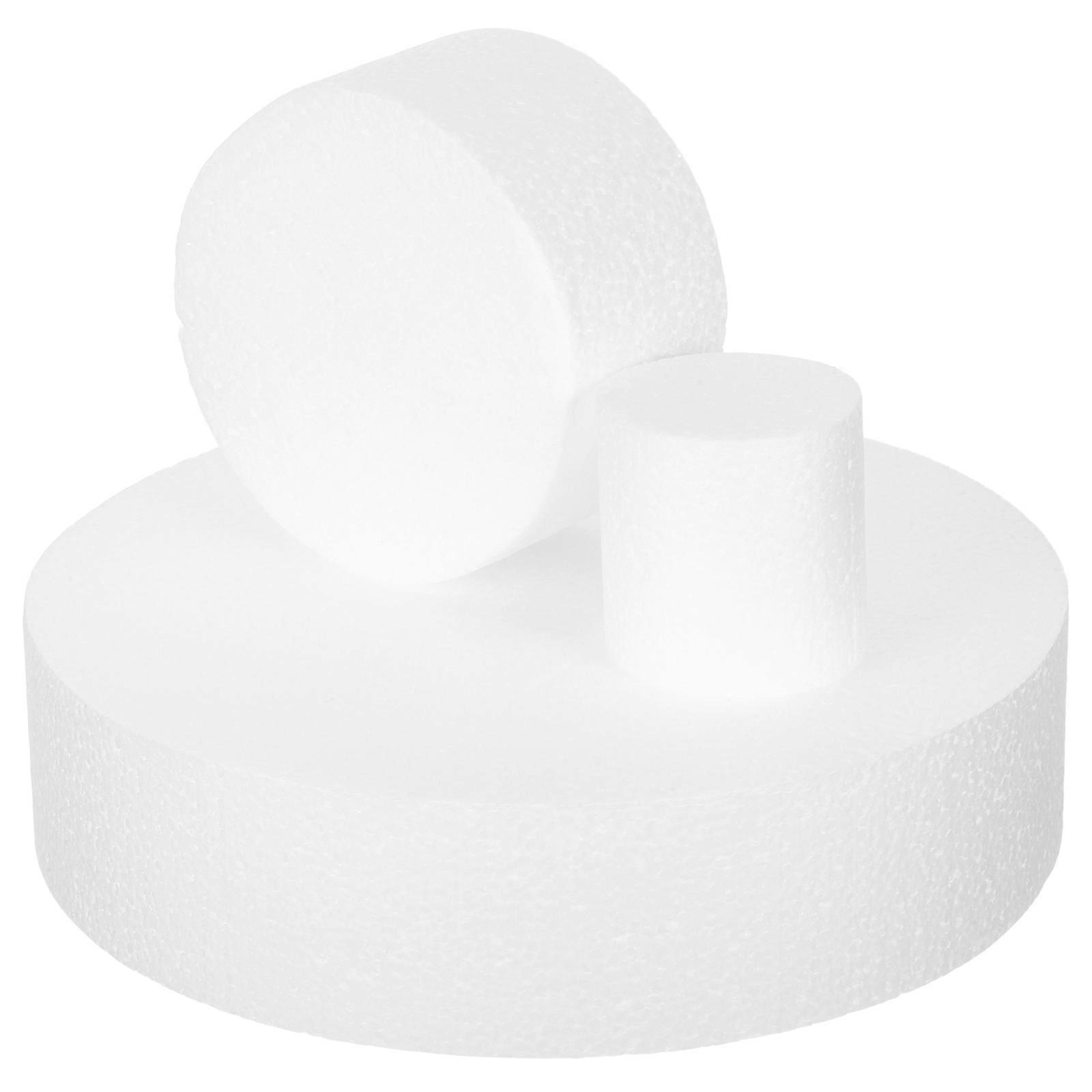 Foam Cake Dummy Model for Practice Use 3Pcs Lightweight Foam Cake Rounds