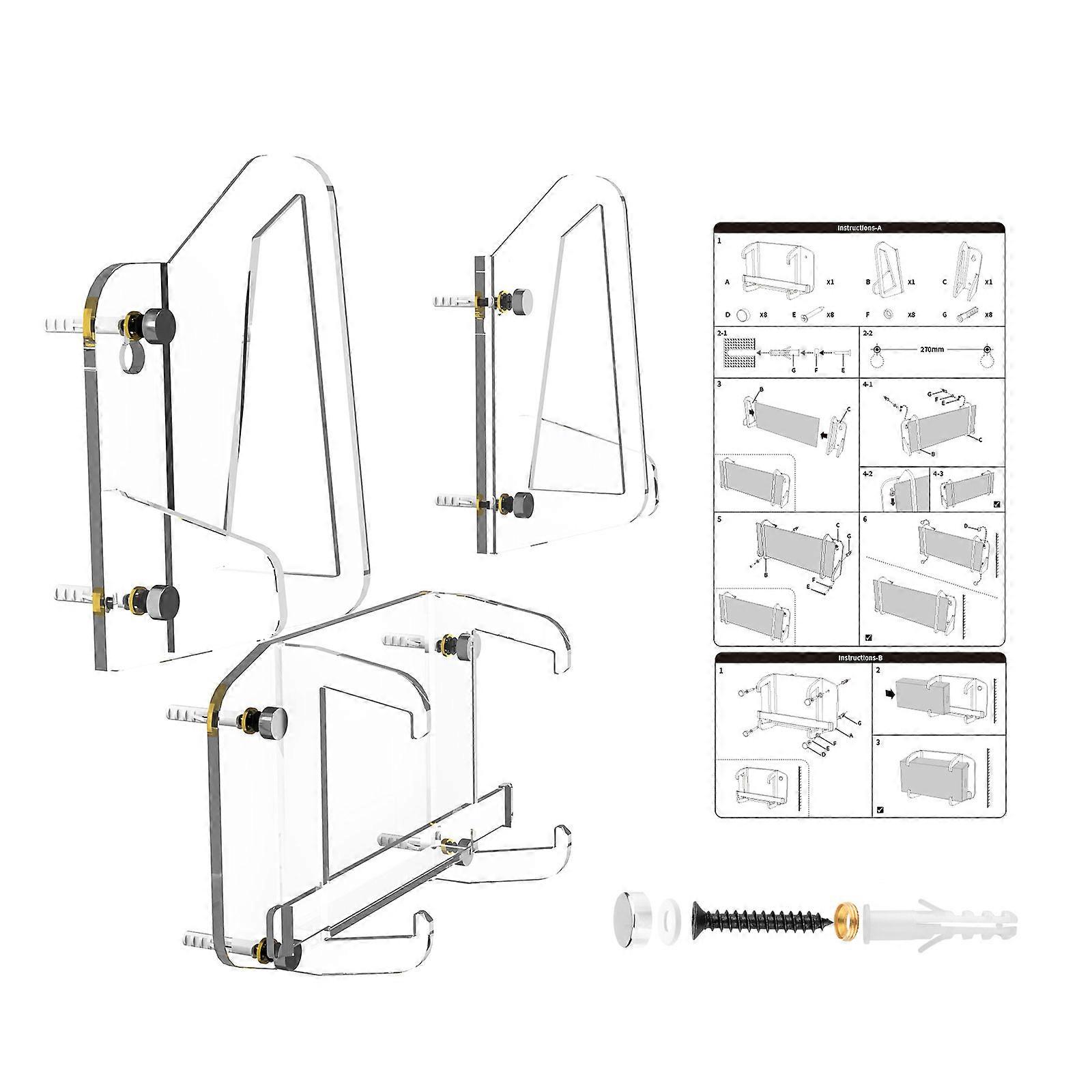 Standard Router Wall Mount 2 in 1 Bracket Power Adapter Internet Installation for G3 Satellite Home Space Saving Multicolor