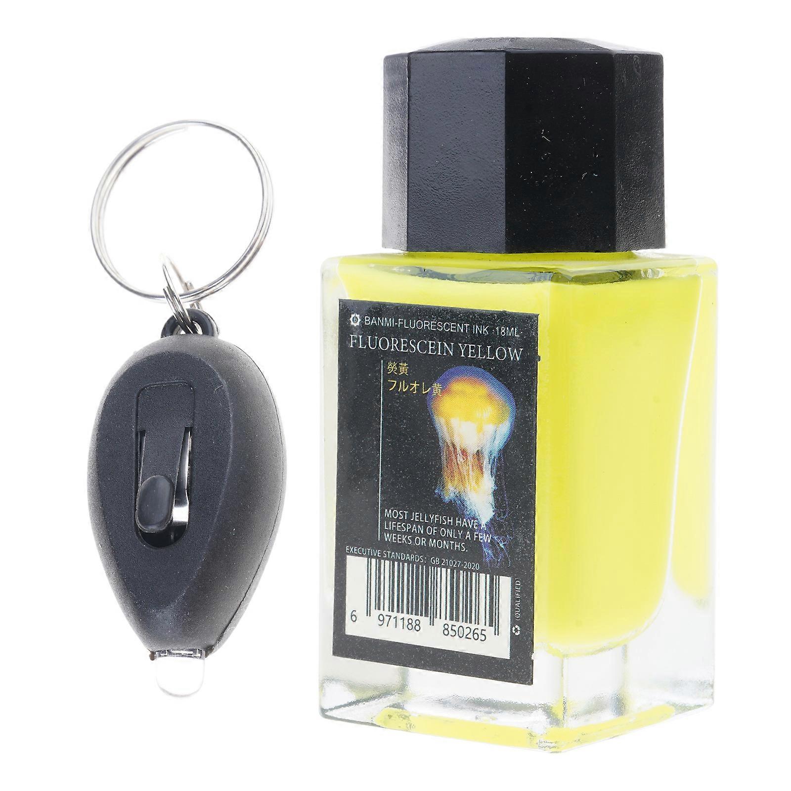 Colored Invisible Ink Calligraphy Ink with UV Light for Dip Pen, Invisible Ink for Secret Writing Art Illustrations  Yellow