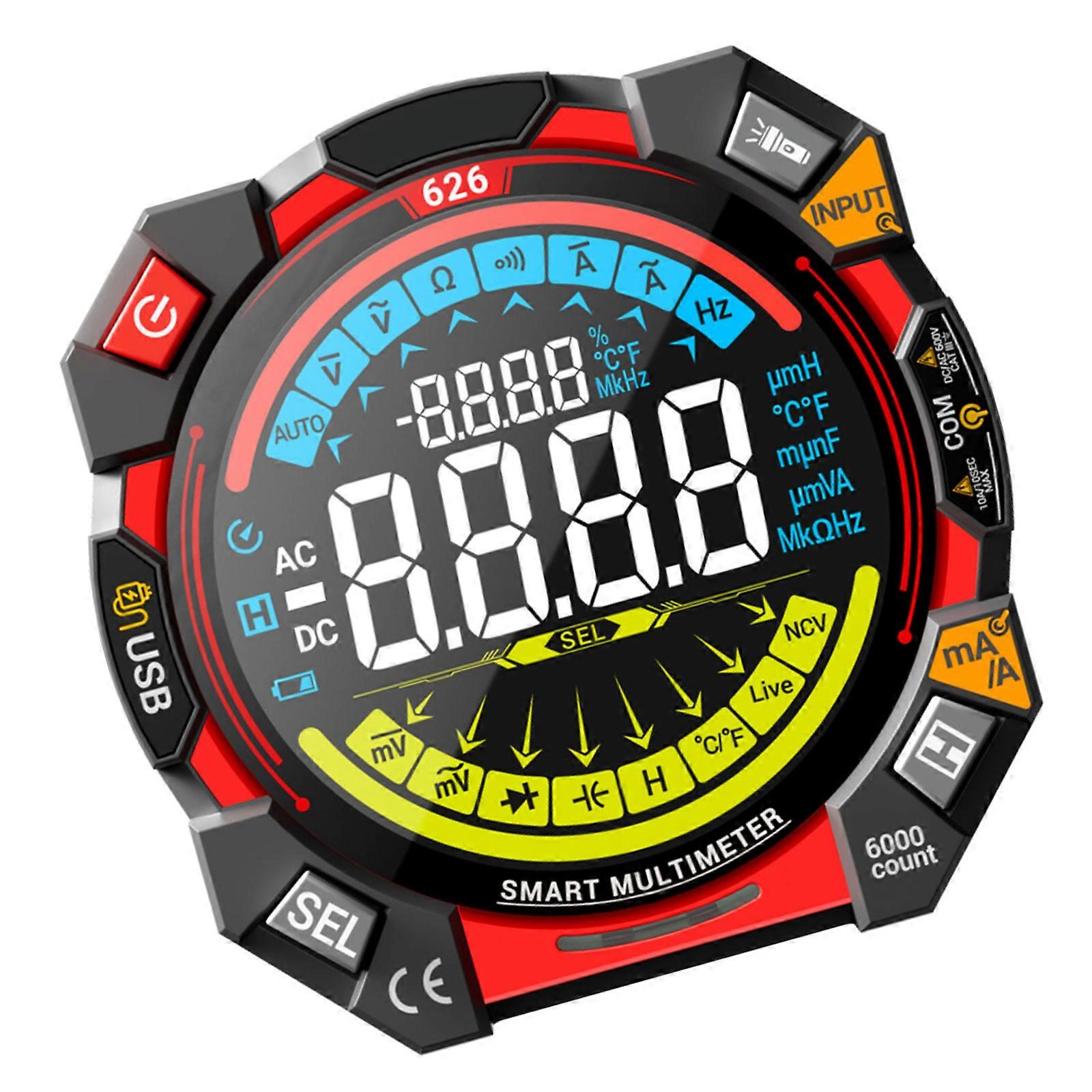 Digital Multimeter and Analyzers Voltmeter Ohmmeter Auto Ranging Tester Voltages Current Resistance Multicolor