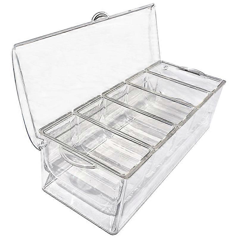 Ice Cold 5 Compartment Condiment Server Rack-Service Tray Container with 5 Removable Trays