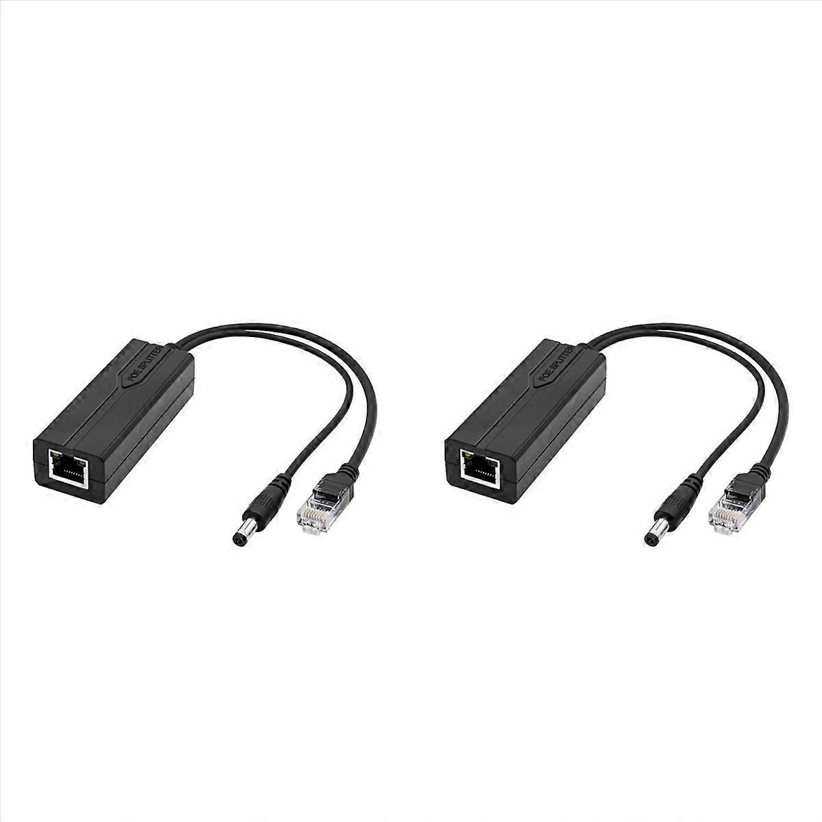 2X 48V to 5V POE Splitter Adapter Active Adaptive Separator Isolated Injector DC 5.5x2.1mm Port for 