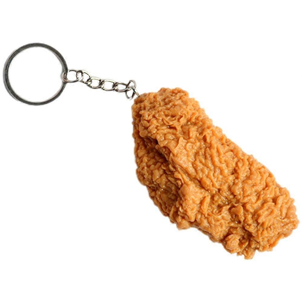 Chicken Wing Keyring Imitation Food Design Key Attachment For Travel And Home Use Chocolate Color 8x4x2.8cm 1Pcs