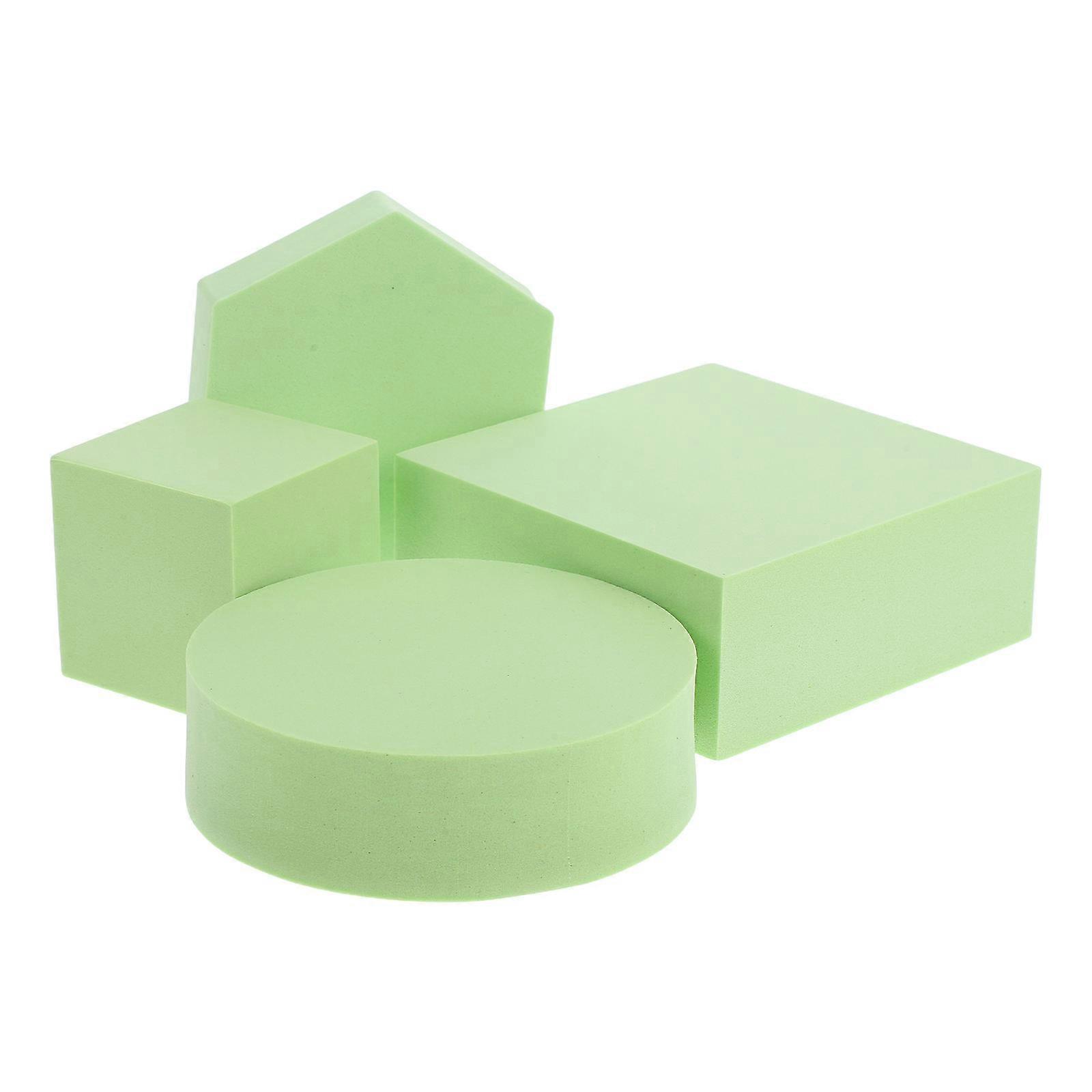 Photo Props Geometry Base Set for Product Photography 4Sets Green Foam Display
