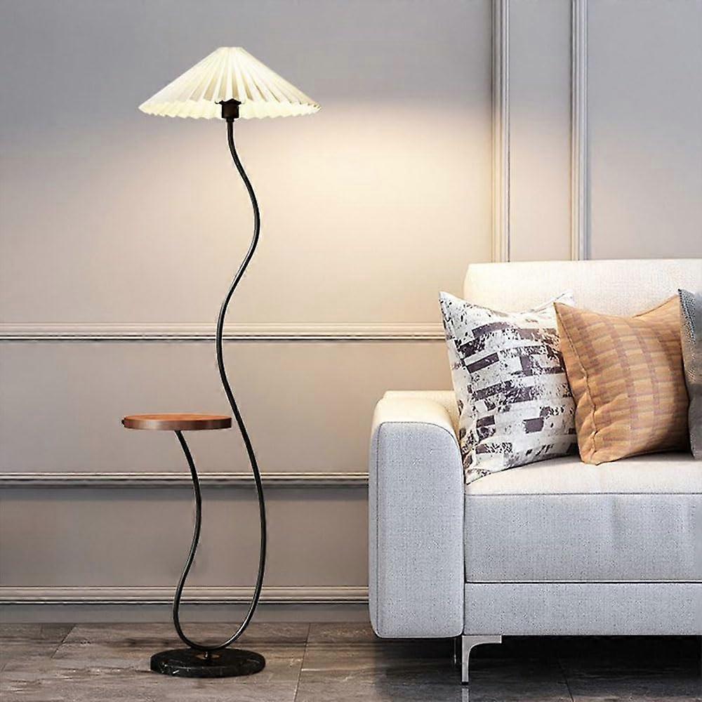 Modern Floor Lamp with Tray Table and Foot Switch for Stylish Space Saving Living Room