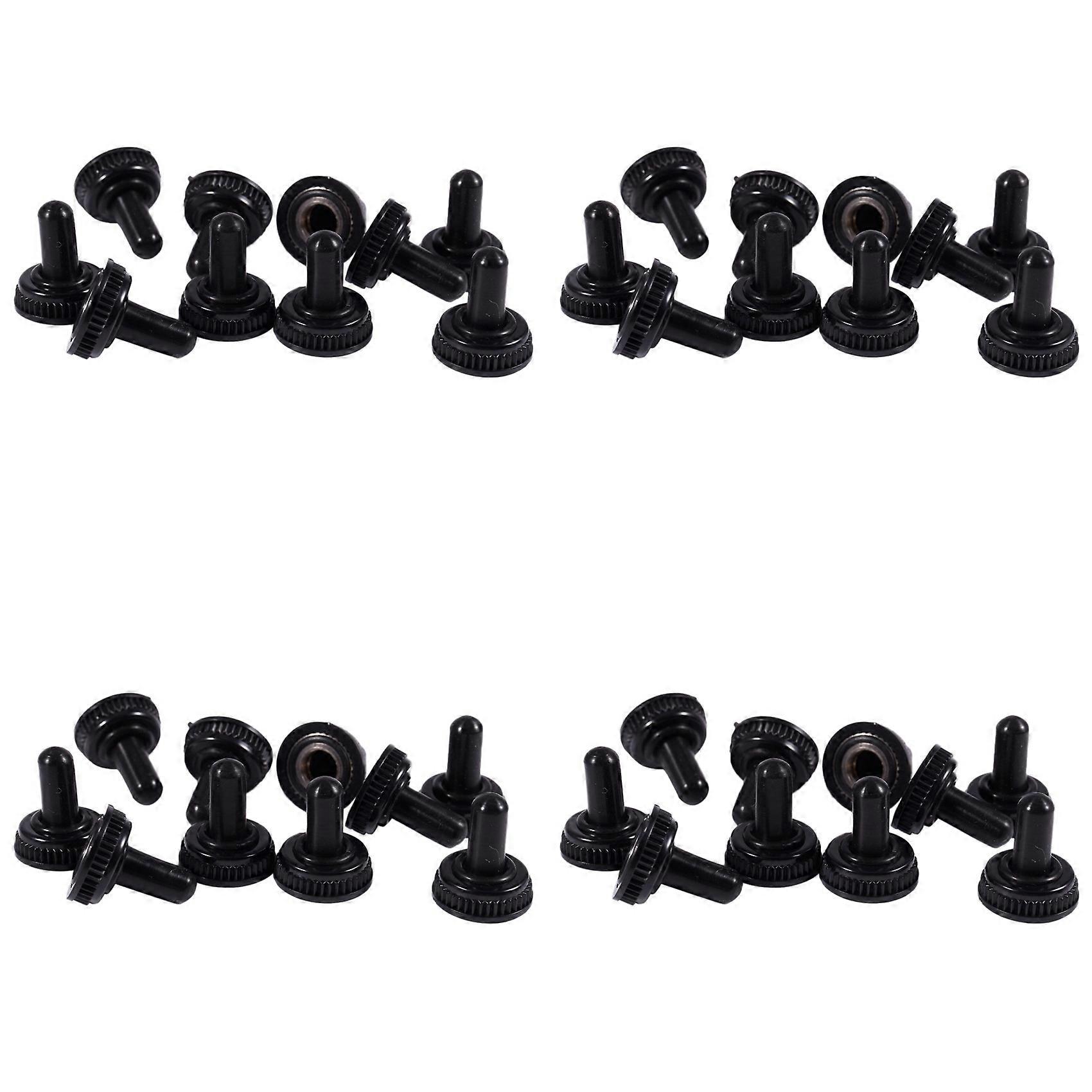 40 X Waterproof Toggle Switch Boot Cap Black Rubber Cover 6mm Diameter