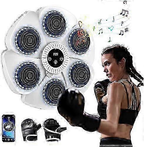 Μουσική μηχανή πυγμαχίας, έξυπνη μηχανή πυγμαχίας τοίχων-bluetooth με γάντια πυγμαχίας ενηλίκων παιδιά 9 ταχύτητα και λειτουργία αντίστροφης μέτρησης