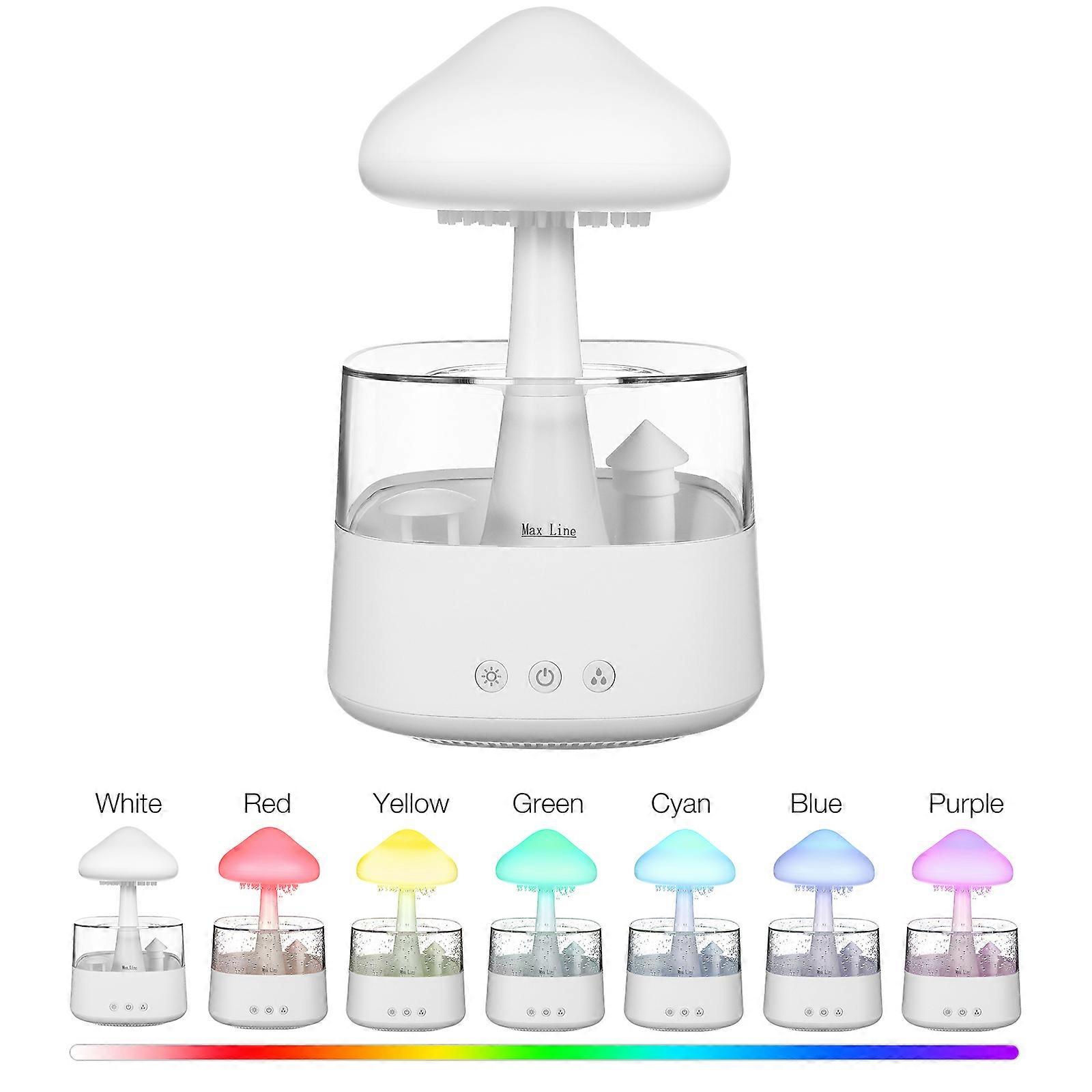 Cloud Humidifier Relaxing Aroma Device Desk Rain Night Lamp USB Diffuser (White)