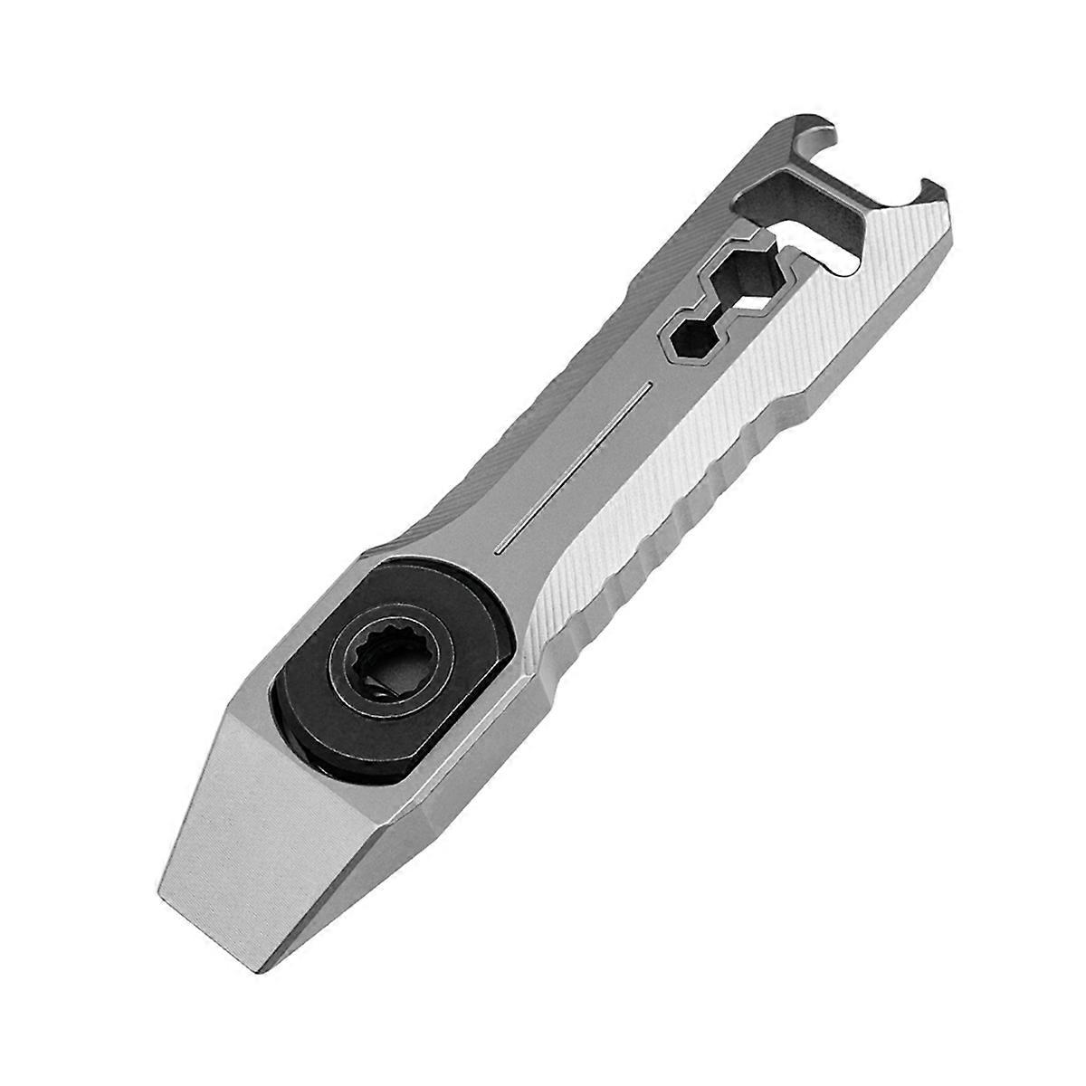 Titanium Alloy Pry Bar Multifunctional Crowbar Outdoor Portable Bottle Opener with Hidden Screwdriver Adjustable Wrench