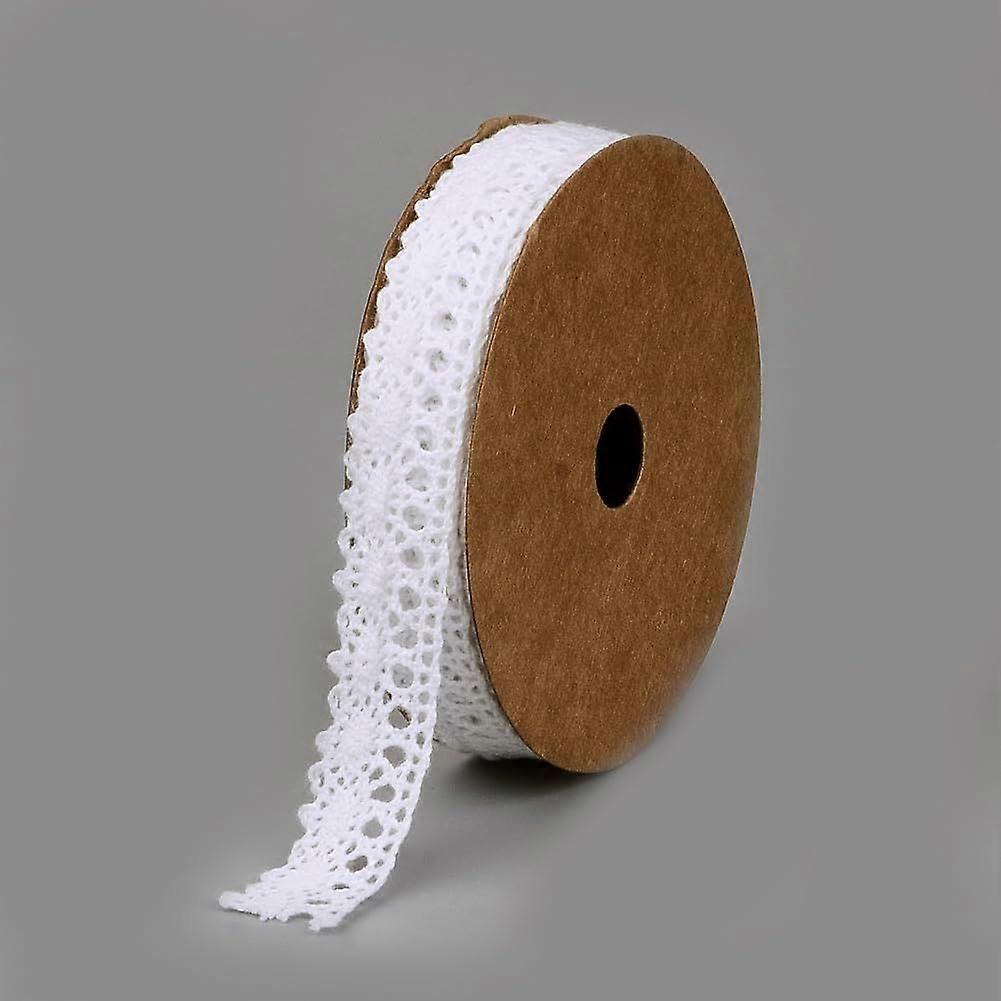 6 Rolls Cotton Ribbons White 5/8 inch(16mm) 2yards/roll