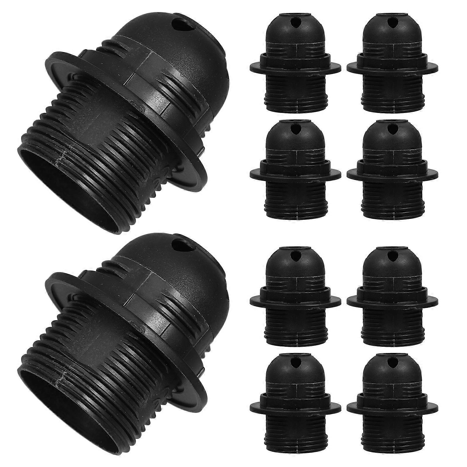 E27 Threaded Light Socket for Home Lighting 10Pcs Black Lamp Holder
